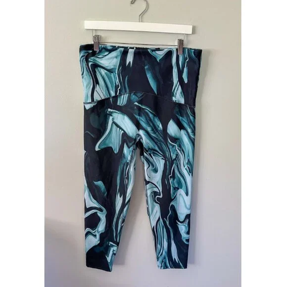 Spanx Blue Marble Print Leggings - Size 1X - Picture 5 of 10